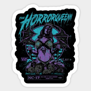 HORRORQUEENN (teal purple grey) Sticker